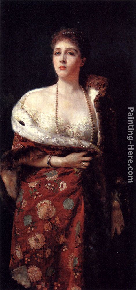 Portrait Of A Lady painting - Francesco Paolo Michetti Portrait Of A Lady art painting